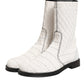 Dolce & Gabbana White Lambskin Leather Mid Calf Boots Shoes