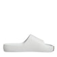 Dolce & Gabbana White Logo Slides Sandals Men Beachwear Shoes
