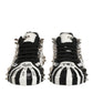 Dolce & Gabbana Black White Studded Low Top Sneakers Shoes