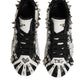 Dolce & Gabbana Black White Studded Low Top Sneakers Shoes
