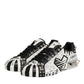 Dolce & Gabbana Black White Studded Low Top Sneakers Shoes