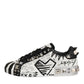 Dolce & Gabbana Black White Studded Low Top Sneakers Shoes