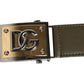 Dolce & Gabbana Military Green Nylon Logo Metal Buckle Belt
