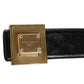 Dolce & Gabbana Black Leather Classic Metal Logo Buckle Belt