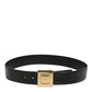 Dolce & Gabbana Black Leather Classic Metal Logo Buckle Belt