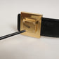 Dolce & Gabbana Black Leather Classic Metal Logo Buckle Belt