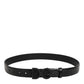 Dolce & Gabbana Black Exotic Leather Metal Logo Buckle Belt