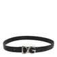 Dolce & Gabbana Black Exotic Leather DG Logo Buckle Belt
