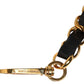 Dolce & Gabbana Black Leather Gold Chain Bag Accessory Shoulder Strap