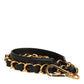 Dolce & Gabbana Black Leather Gold Chain Bag Accessory Shoulder Strap