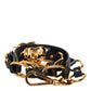 Dolce & Gabbana Black Leather Gold Chain Bag Accessory Shoulder Strap