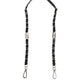 Dolce & Gabbana Black Leather Silver Chain Bag Accessory Shoulder Strap