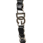 Dolce & Gabbana Black Leather Silver Chain Bag Accessory Shoulder Strap