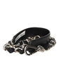 Dolce & Gabbana Black Leather Silver Chain Bag Accessory Shoulder Strap