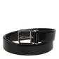 Dolce & Gabbana Black Leather Classic Metal Buckle Men Belt