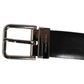 Dolce & Gabbana Black Leather Classic Metal Buckle Men Belt