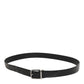 Dolce & Gabbana Black Leather Classic Metal Buckle Men Belt