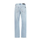7FOR Light Blue Cotton Straight-Leg Jeans