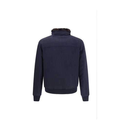 MooRER Blue Cashmere Bomber