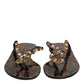 Dolce & Gabbana Black Crystals Flats Sandals Beachwear Shoes