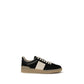 Valentino Garavani Black Calf Leather Bos Taurus Low Top Sneakers