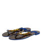 Dolce & Gabbana Blue Crystals Flats Sandals Beachwear Shoes