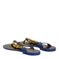 Dolce & Gabbana Blue Crystals Flats Sandals Beachwear Shoes