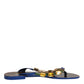 Dolce & Gabbana Blue Crystals Flats Sandals Beachwear Shoes