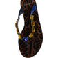 Dolce & Gabbana Blue Crystals Flats Sandals Beachwear Shoes