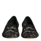 Dolce & Gabbana Black Taormina Lace Slip On Flats Shoes