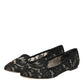Dolce & Gabbana Black Taormina Lace Slip On Flats Shoes