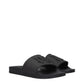 Palm Angels Black Cotton Slippers