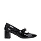 Versace Black Leather Mid Heel Pumps
