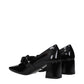 Versace Black Leather Mid Heel Pumps