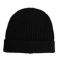 Dolce & Gabbana Black Cashmere Knitted Beanie Capello Men One Size Hat