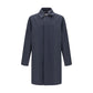 Burberry Blue Cotton Coat Mens Jacket