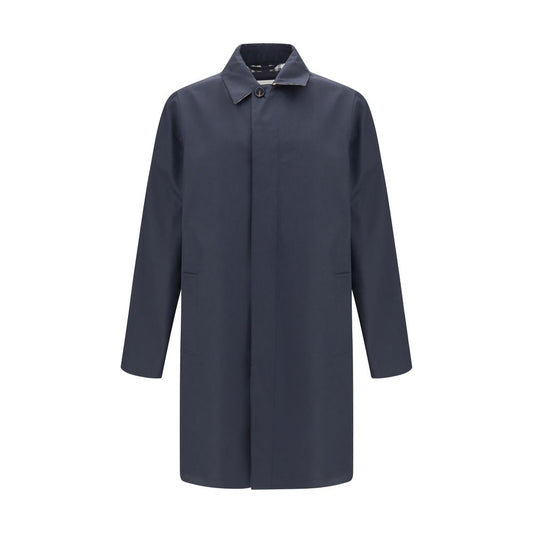 Burberry Blue Cotton Coat Mens Jacket