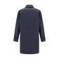 Burberry Blue Cotton Coat Mens Jacket