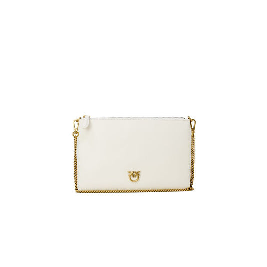 PINKO Cream Leather Clutch Bag Womens Clutch Bag
