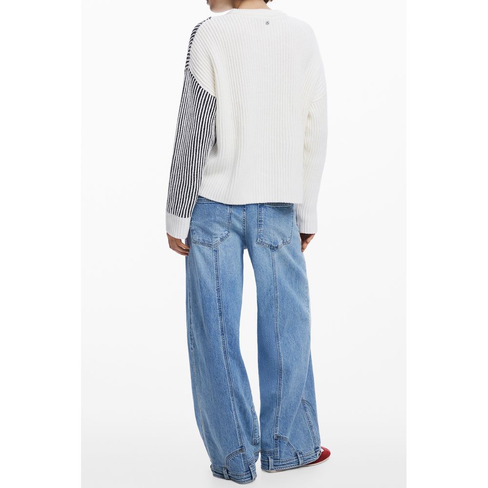 Desigual White Cotton Sweater
