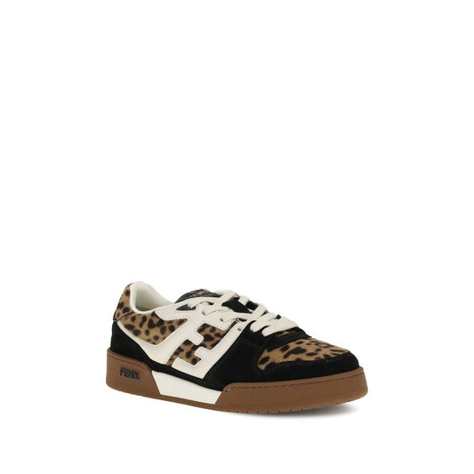 Fendi Brown Calf Leather Bos Taurus Athletic Sneakers
