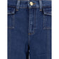 7FOR Blue Cotton High-Waisted Jean
