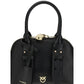 PINKO Black Calf Leather Bos Taurus Handbag