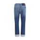 7FOR Blue Cotton Relaxed Fit Jeans