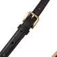 Dolce & Gabbana Black Leather Long Skinny Gold Metal Buckle Belt