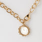Dolce & Gabbana Gold Crystal Clock Pendant Statement Jewelry Necklace Womens Necklace
