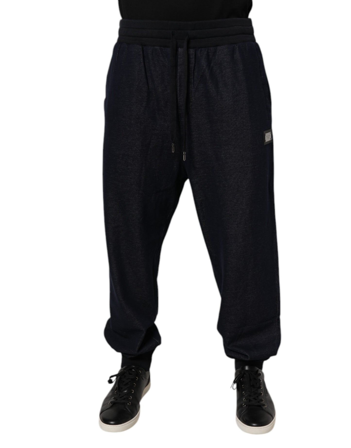 Dolce & Gabbana Black Cotton Blend Men Jogger Trouser Pants