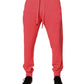 Dolce & Gabbana Neon Red Cotton Jogger Men Sweatpants Pants