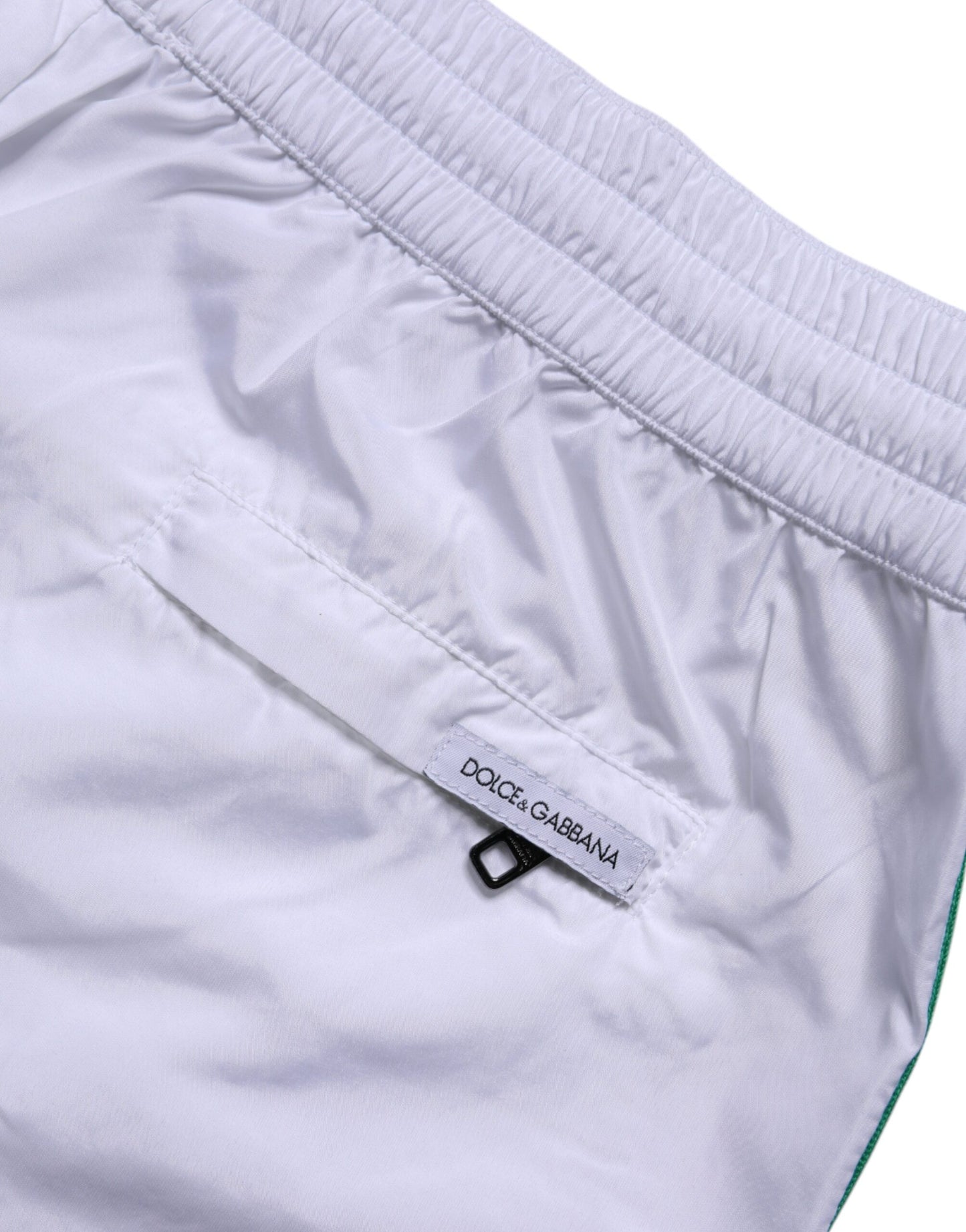Dolce & Gabbana White Logo Polyester Men Beachwear Swimwear Mens Swim