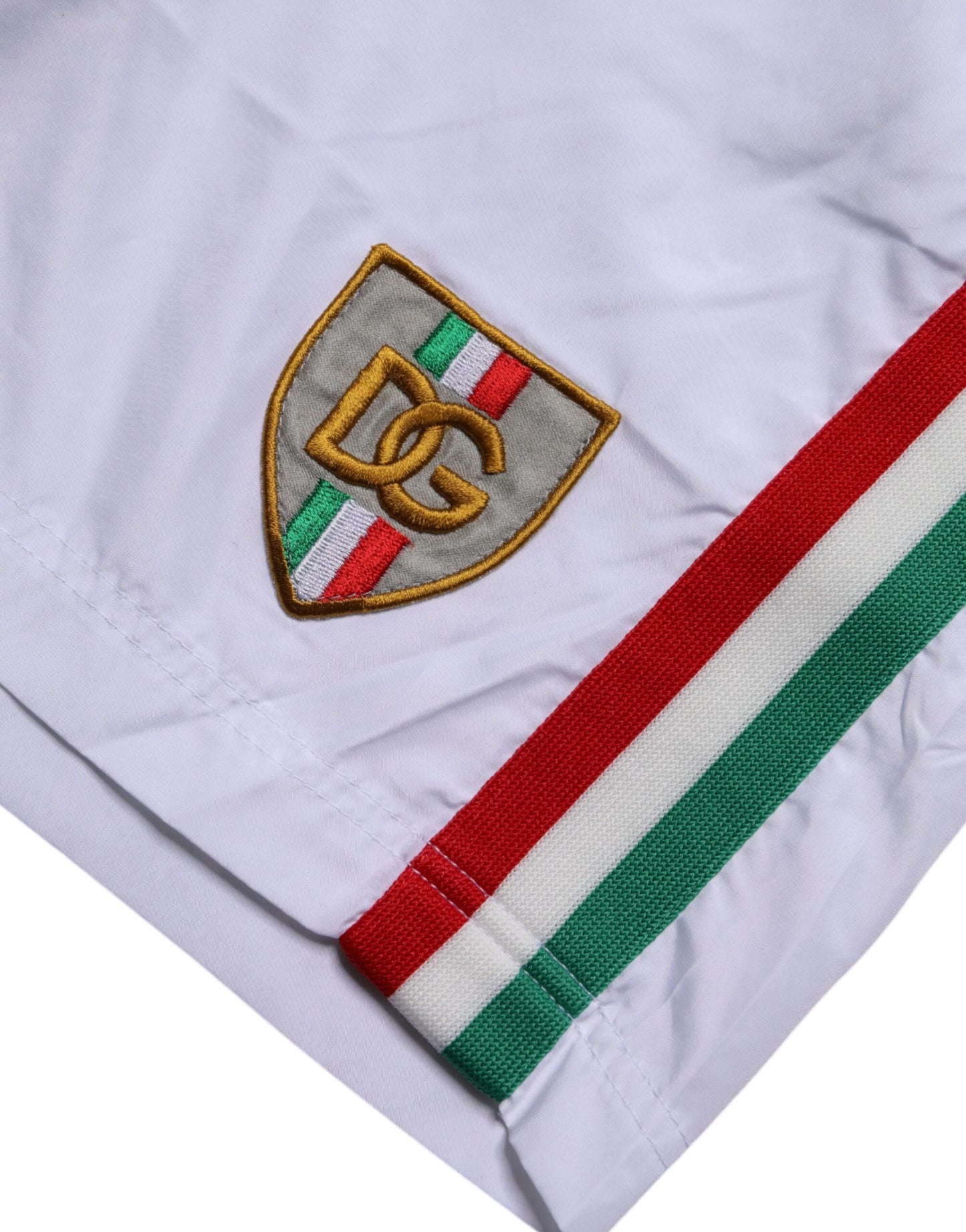 Dolce & Gabbana White Logo Polyester Men Beachwear Swimwear Mens Swim